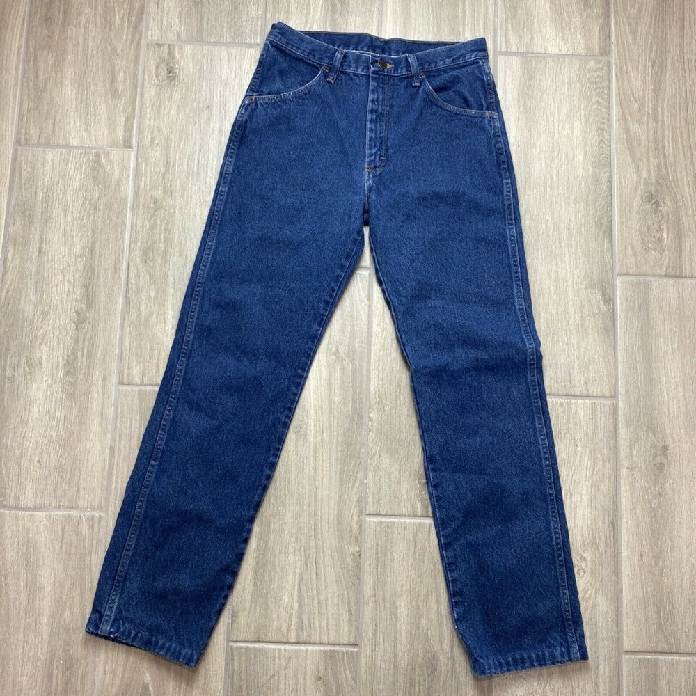 Vintage Mens Rustler 31W X 32L Blue Denim Jeans Cowboy Pants